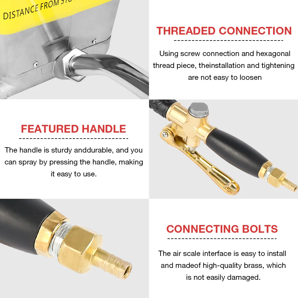 4 Hole Cement Spray Gun, Home Cement Mortar Spraying Machine, Portable Pneumatic Tool Sand Gun Machine Mortar Grouting Machine