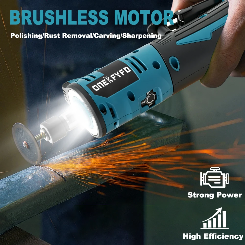12v Brushless Angle Grinder Electric Grinder Small Handheld Electric Grinder Jade Grinding Polishing Cutting Engraving Tool