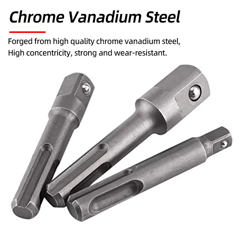 1/4"3/8"1/2" SDS Plus Socket Driver Drill Quick Change Hex Extension Adaptors Connector Hammer Drilling Bit Nut Impact Head Tool