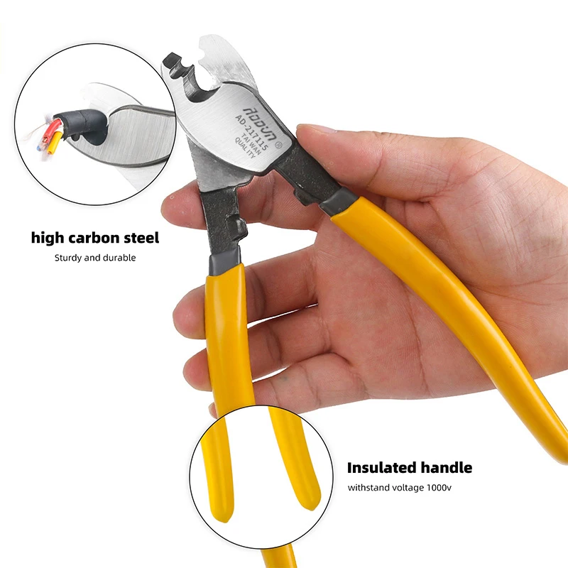 BAIHU 6/8/10 inch Insulated Cable Cutter Electrician Professional Pliers Shock Wire Stripper Pliers Cable Scissors Hand Tools