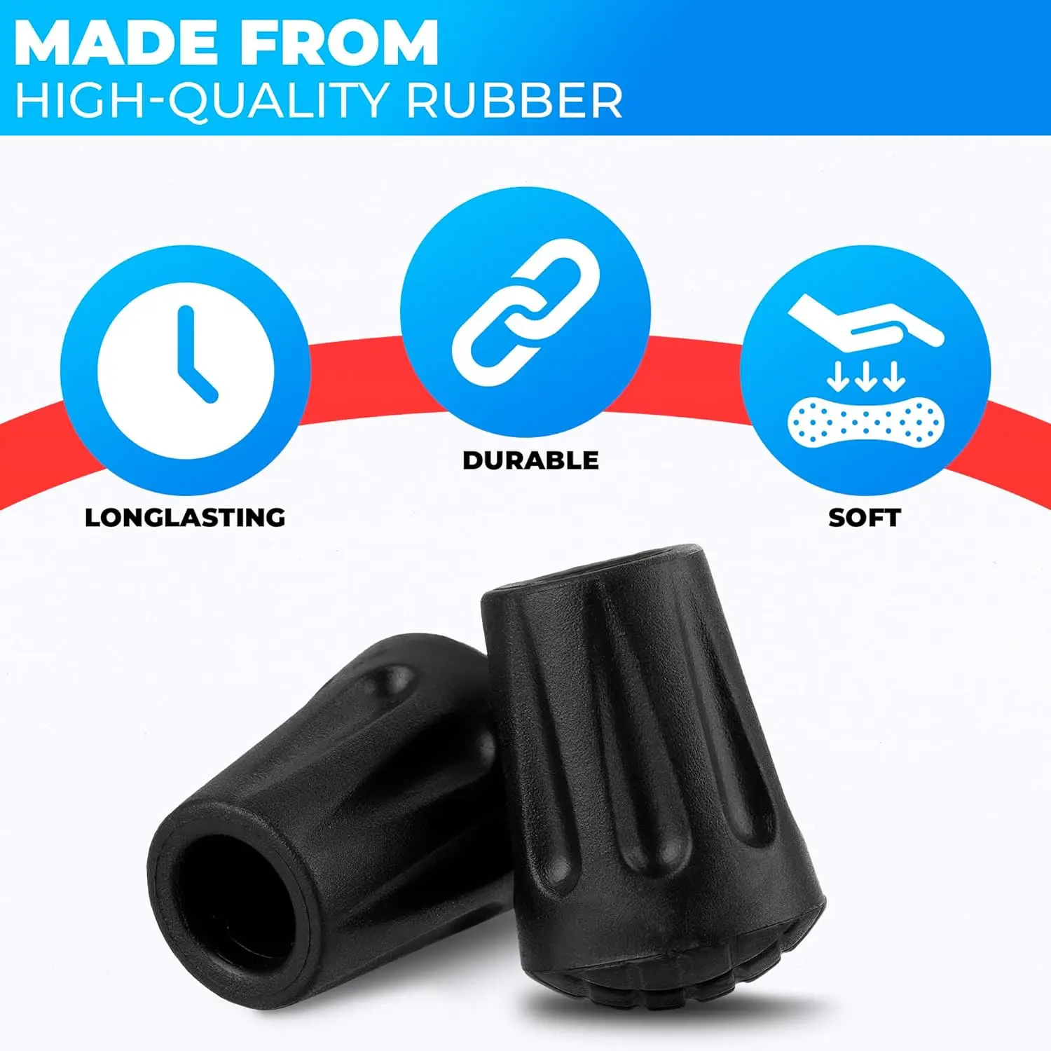 1-10Pc Walking Stick Tips Anti-Slip Rubber Tips for Trekking Poles Durable Hiking Stick Tip Protectors Walking Stick Accessories