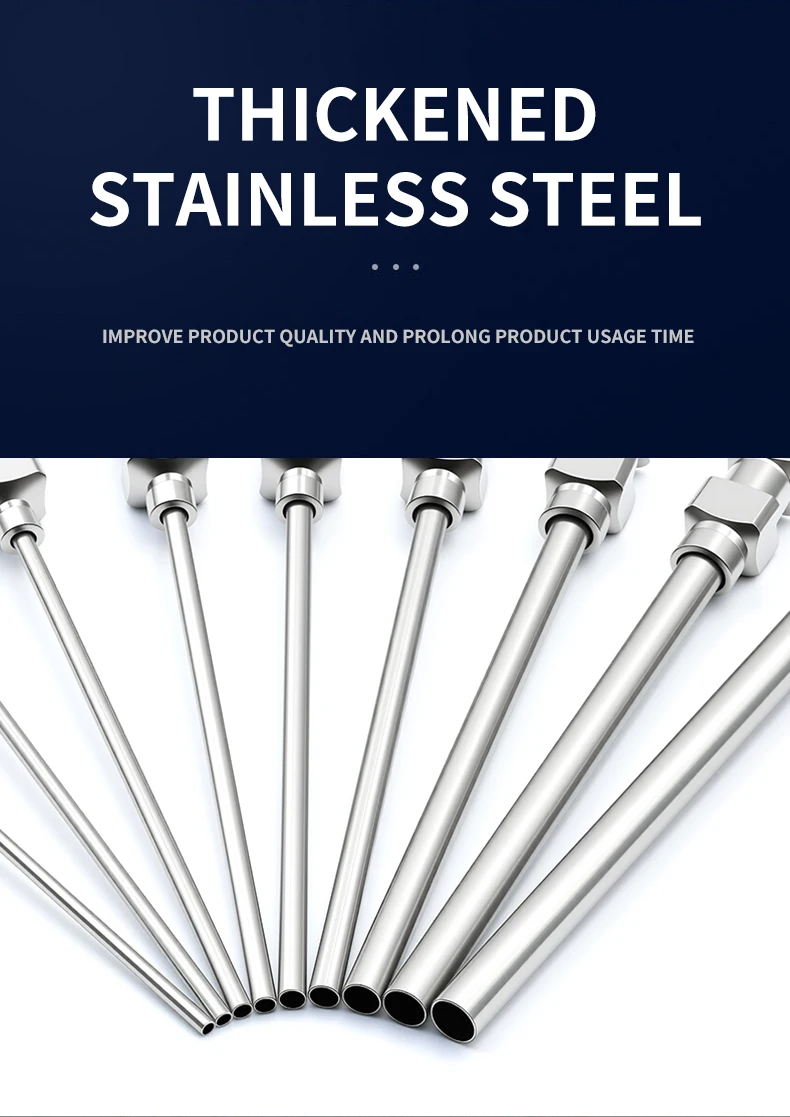 12 Pack 8G-25G 50mm Stainless Steel Dispensing Needle Tip Blunt Syringe Needle 2 Inches for Refilling Glue Syringes