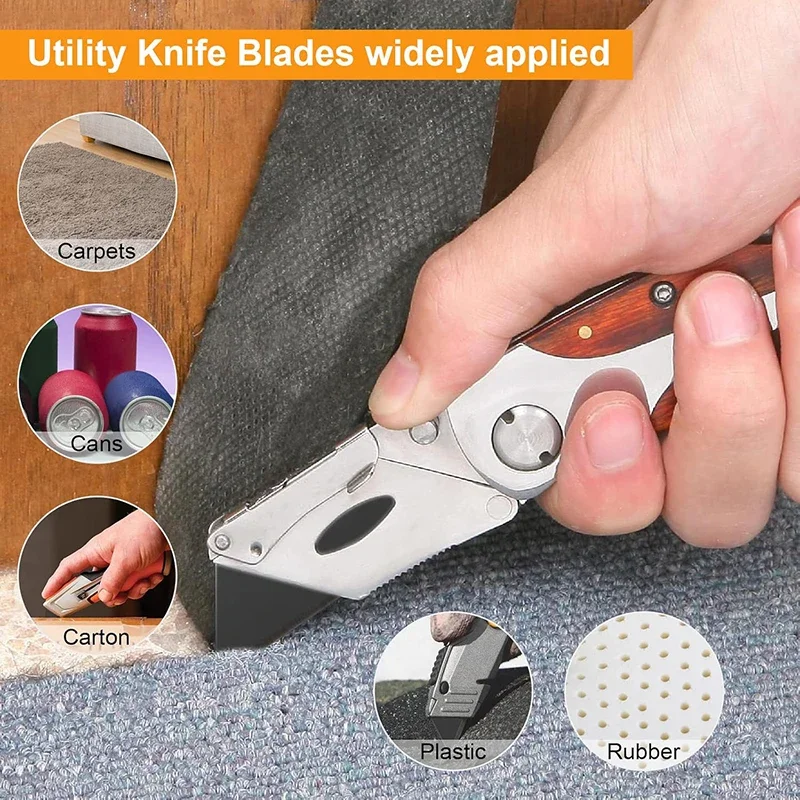 10/30/50Pcs Trapezoid Utility Knife Blades Set Steel Material DIY Art Craft Special Cutter Replacement Tool