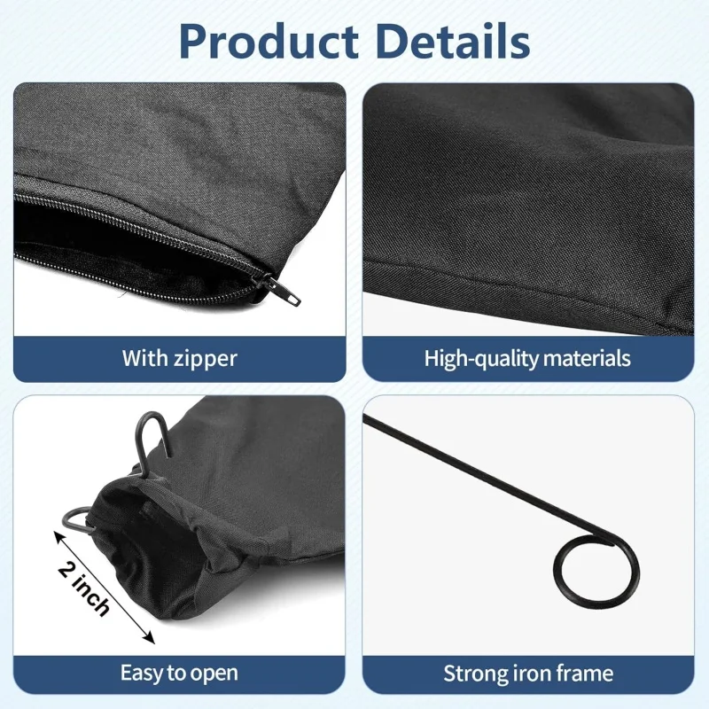 3 Set Dust Collector Bag for 255 Model Miter Saw with Adjustable Dust Jacket Stand and Zipper, Edge Planer Belt Sander Dust Bags