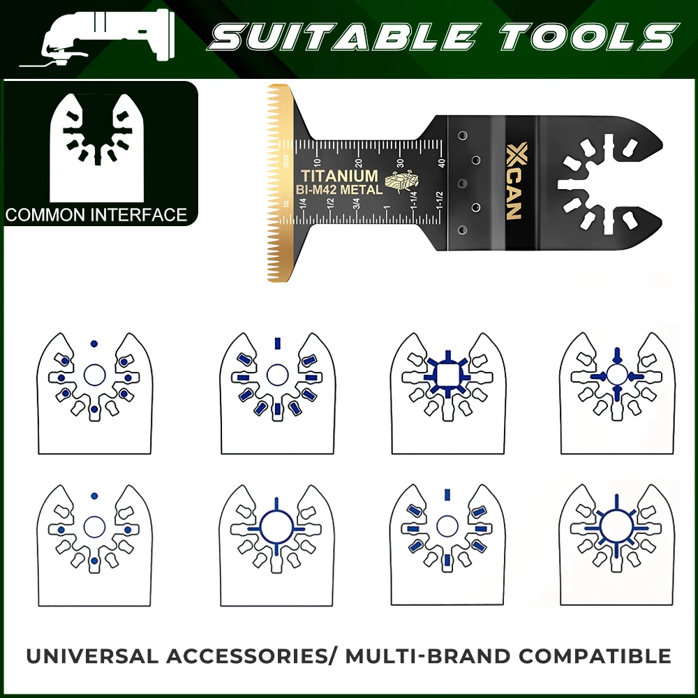 XCAN 44mm Titanium Oscillating Saw Blades Metal Cutting Multitool Blades Sharp Multi Cutter Blade For Metal Wood Plastic