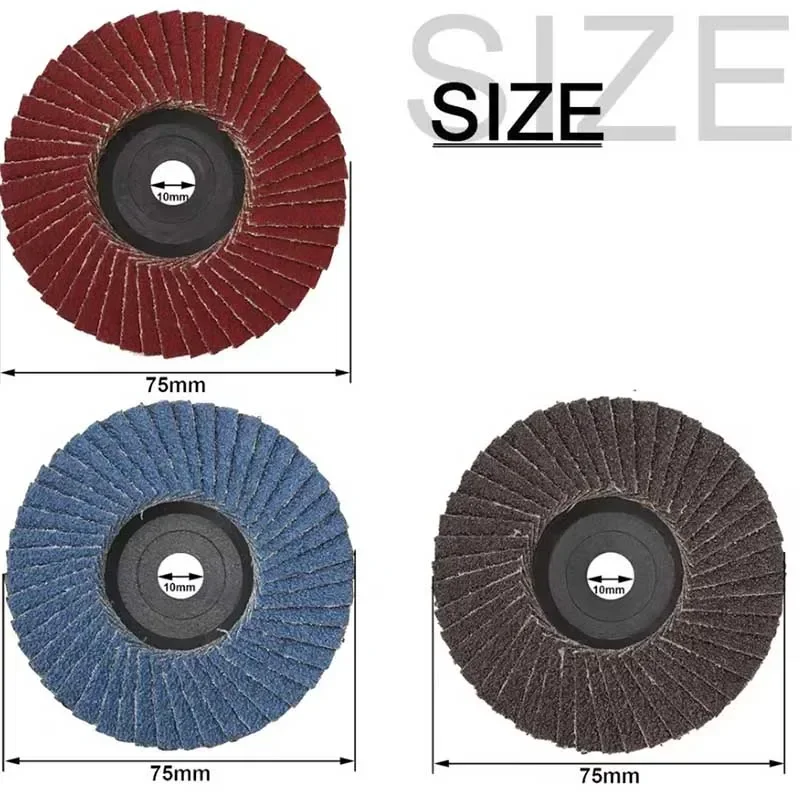 3pcs 75mm Flat Flap Discs For Metal Wood Polishing Abrasive Grinding Wheels Angle Grinder Accessories Sanding Tools