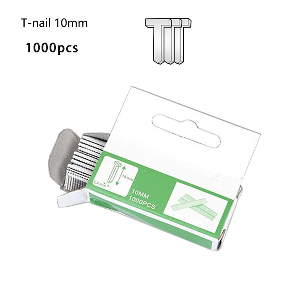 1000Pcs Staples Nails U Door T Shaped Nail Shaped Stapler For Wood Furniture Household Use Herramientas 8/10/12mm Binding Tool