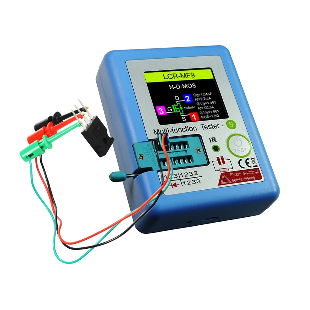 LCR-MF9 1.8" TFT LCD Display Multi-meter Transistor Tester Diode Triode Capacitor Resistor Test Meter MOSFET NPN PNP Triac MOS