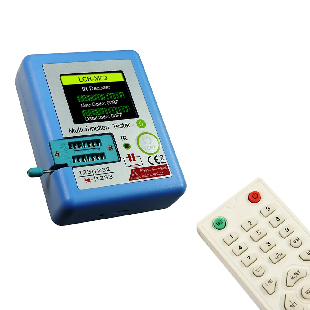 LCR-MF9 1.8" TFT LCD Display Multi-meter Transistor Tester Diode Triode Capacitor Resistor Test Meter MOSFET NPN PNP Triac MOS