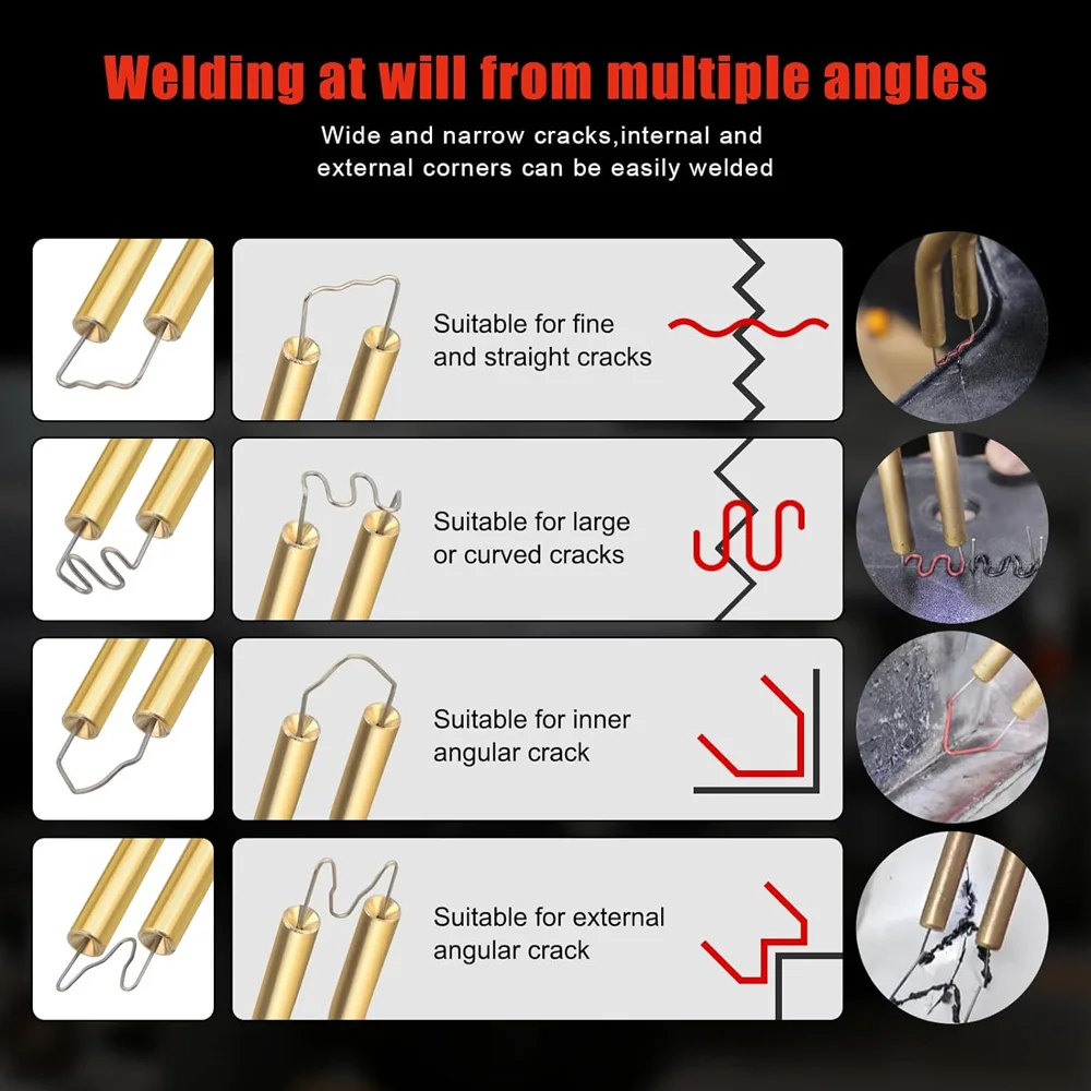 Besper 400/600/800Pcs Cut Wave Staples Hot Stapler Plastic Repair Standard Pre Cut Hot Staples Electric Soldering
