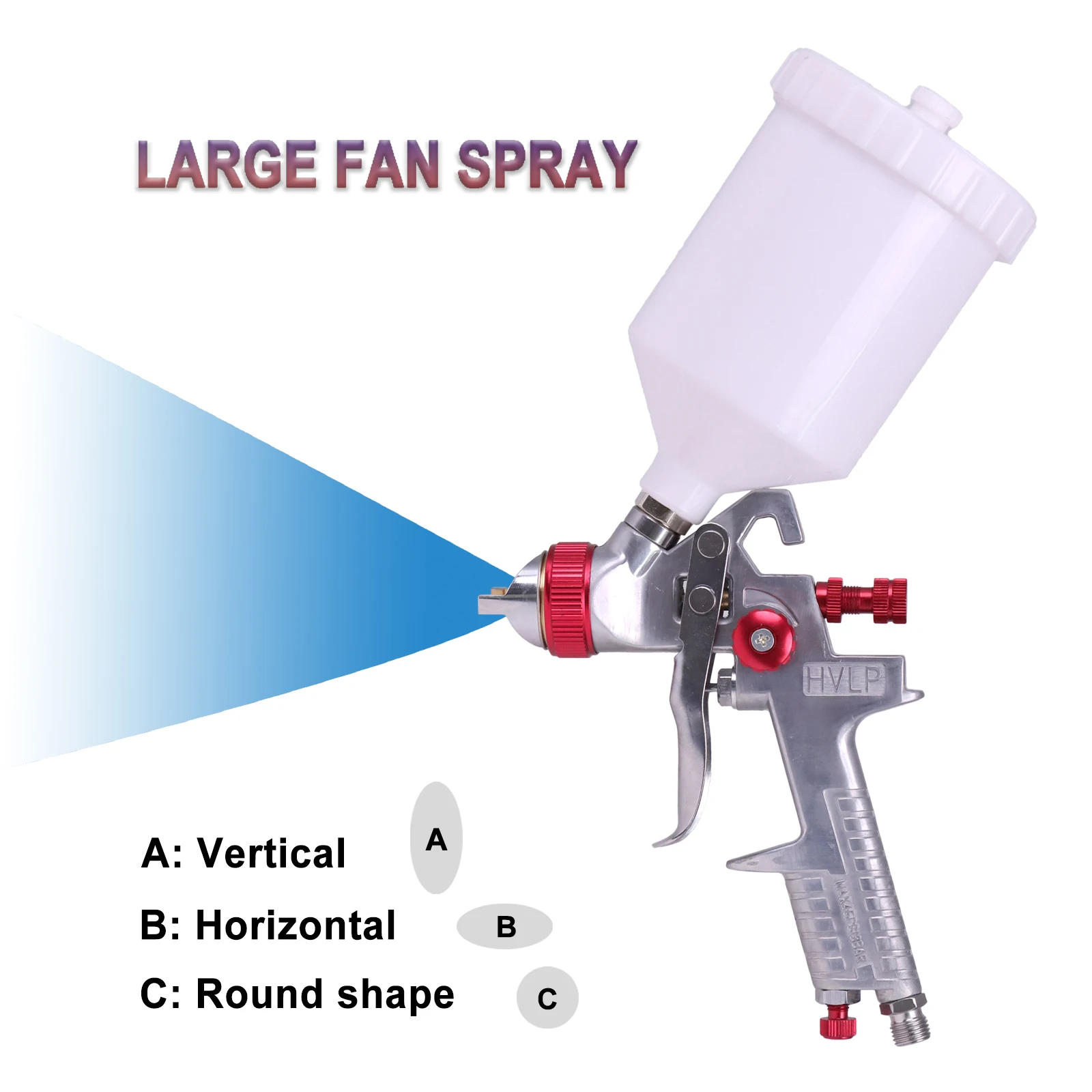 High Quality 1.4/1.7/2.0mm Nozzle Professional HVLP Spray Gun 600ML Gravity Feed Airbrush Kit For Car Furniture Painting