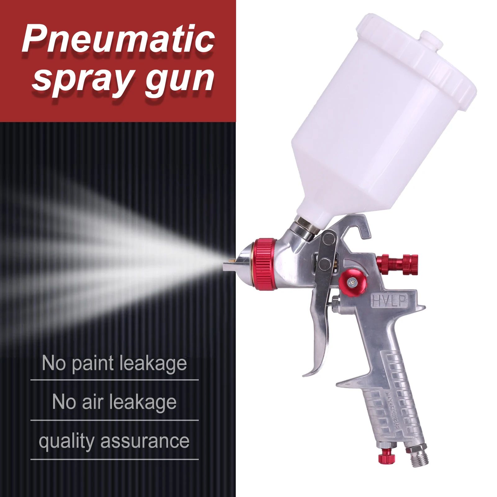High Quality 1.4/1.7/2.0mm Nozzle Professional HVLP Spray Gun 600ML Gravity Feed Airbrush Kit For Car Furniture Painting
