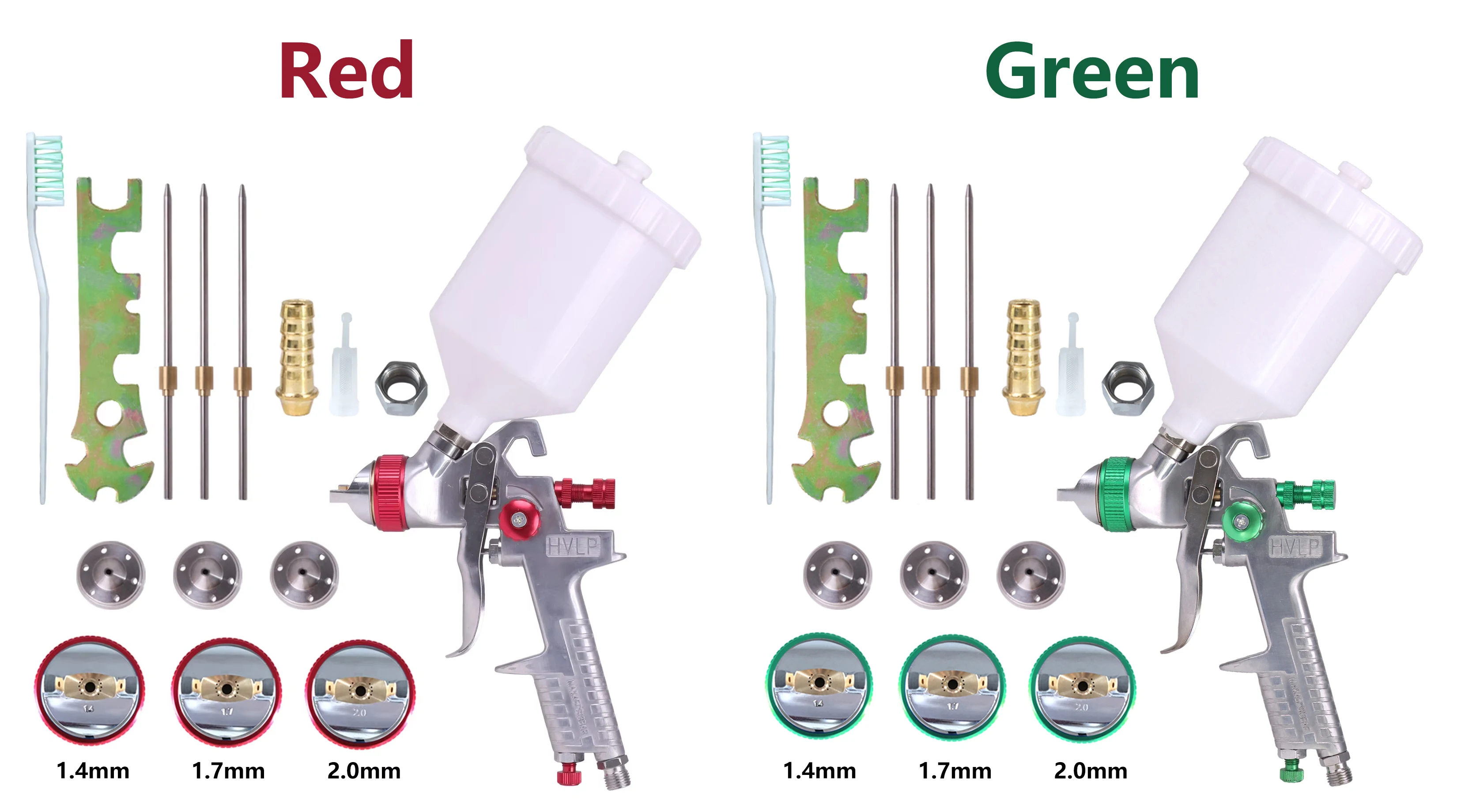 High Quality 1.4/1.7/2.0mm Nozzle Professional HVLP Spray Gun 600ML Gravity Feed Airbrush Kit For Car Furniture Painting