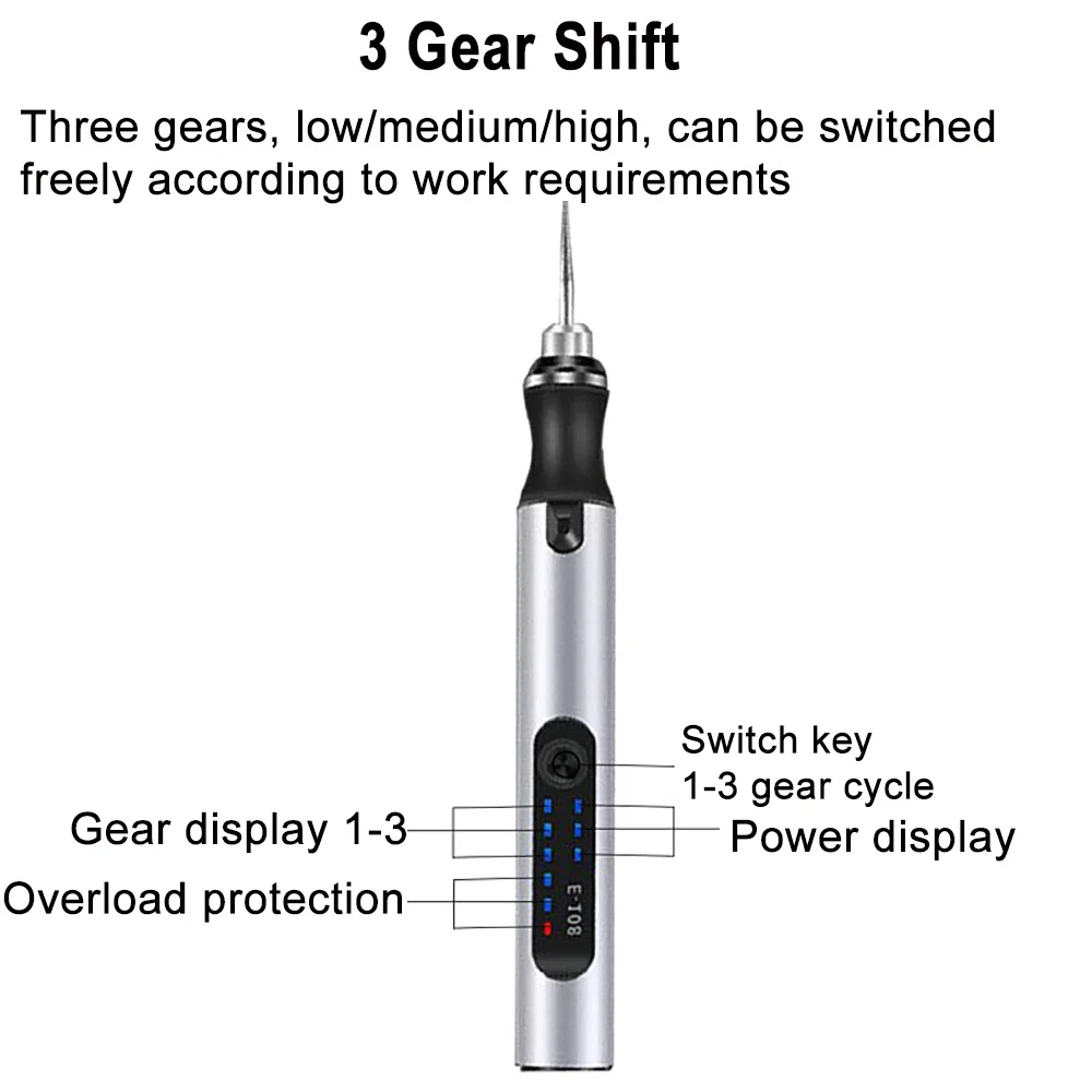 4.2V 5000-10000-18000r Electric Mini Grinder Engraving Pen Wireless Grinder Cordless Micro Rotary Tools Drill for Jewelry Metal