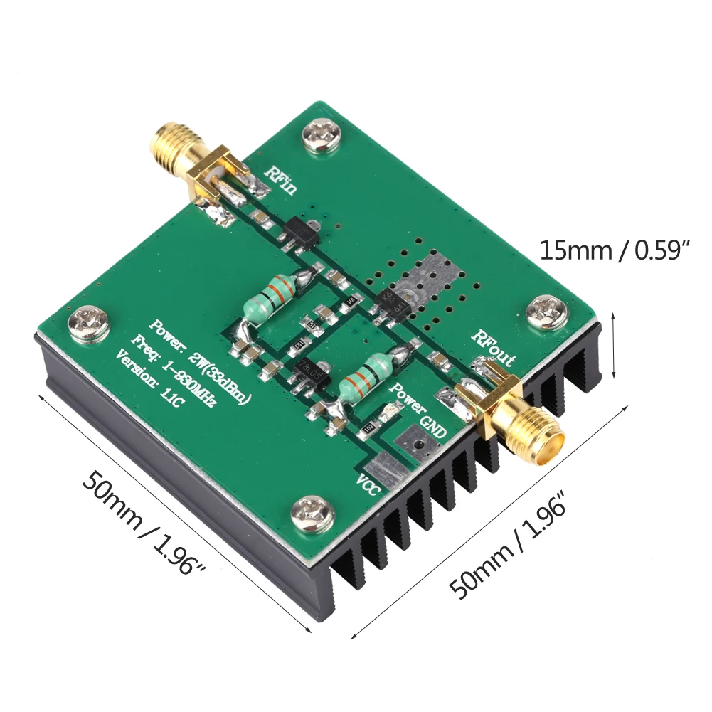 1-930MHz 2W RF Broadband Power Amplifier Module, Suitable for Radio, FM, HF, VHF Broadband Power Amplifiers RF Power Amplifier