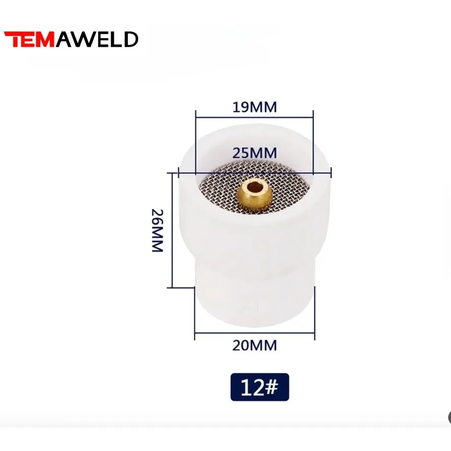 5Pcs 12# White Ceramic Nozzle Alumina Cup For WP9/20/17/18/26 Tig Welding Torch #12 Ceramic White TIG Welding Cup