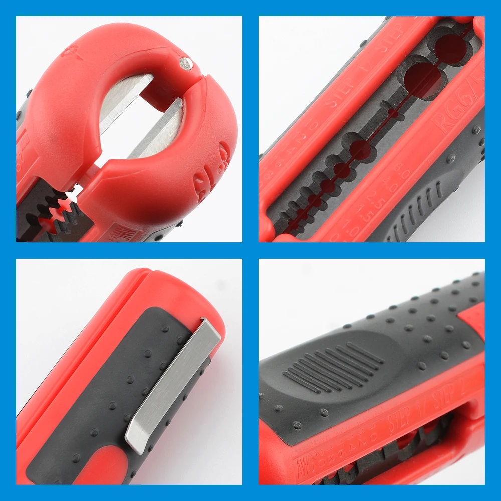 RG59/RG6 Multifunctional Portable Pen Coaxial Cable Stripper Wire Stripper Handle Tools Stripping Cutter Pliers Hardware Tool