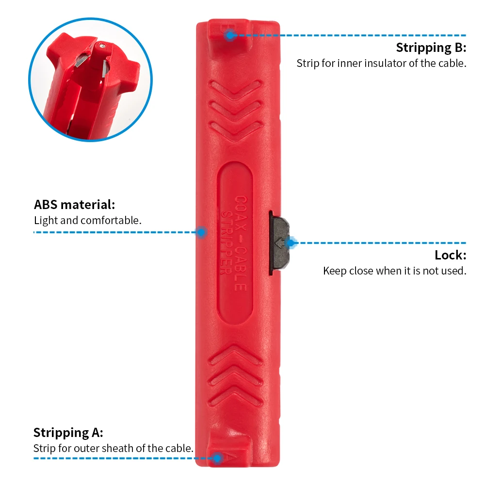 RG59/RG6 Multifunctional Portable Pen Coaxial Cable Stripper Wire Stripper Handle Tools Stripping Cutter Pliers Hardware Tool