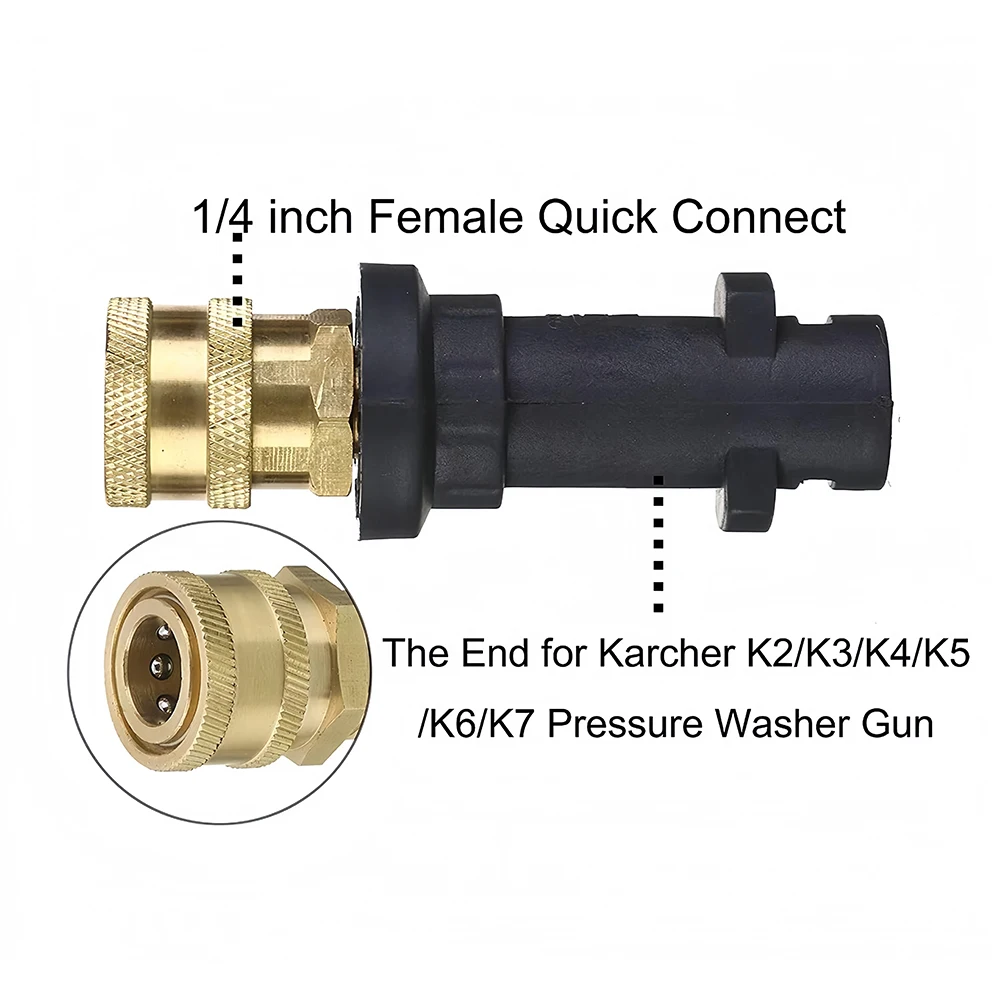 High Pressure Water Gun Foam Cannon Adapter Kit for Karcher K2 K3 K4 K5 K6 K7, Quick Connect with Color Nozzle Attachments