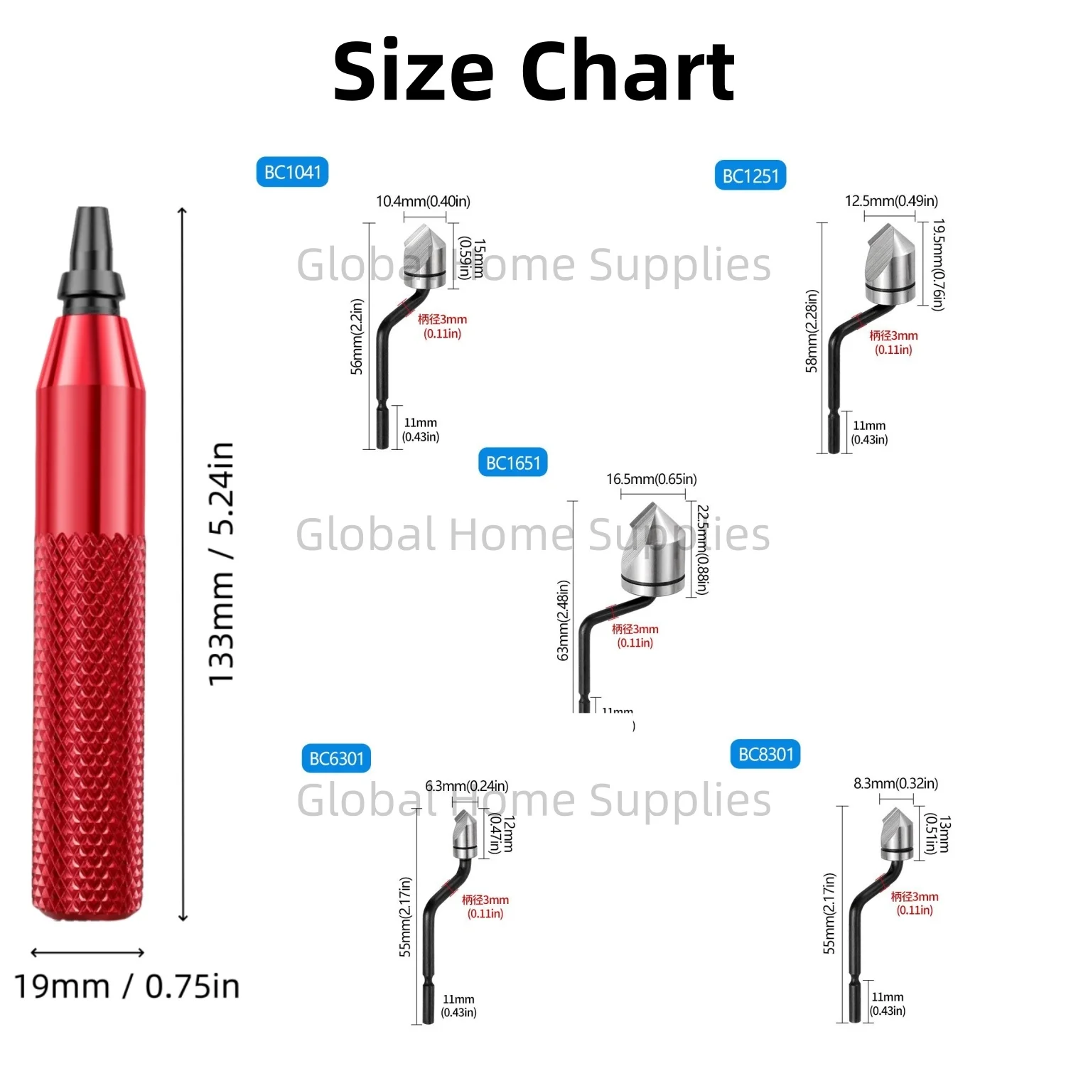 Premium Countersink Deburring Hand Reamer Set Metal Handle with 90° Countersink Bit for Metal Wood Plastic Precision Hand Reamer