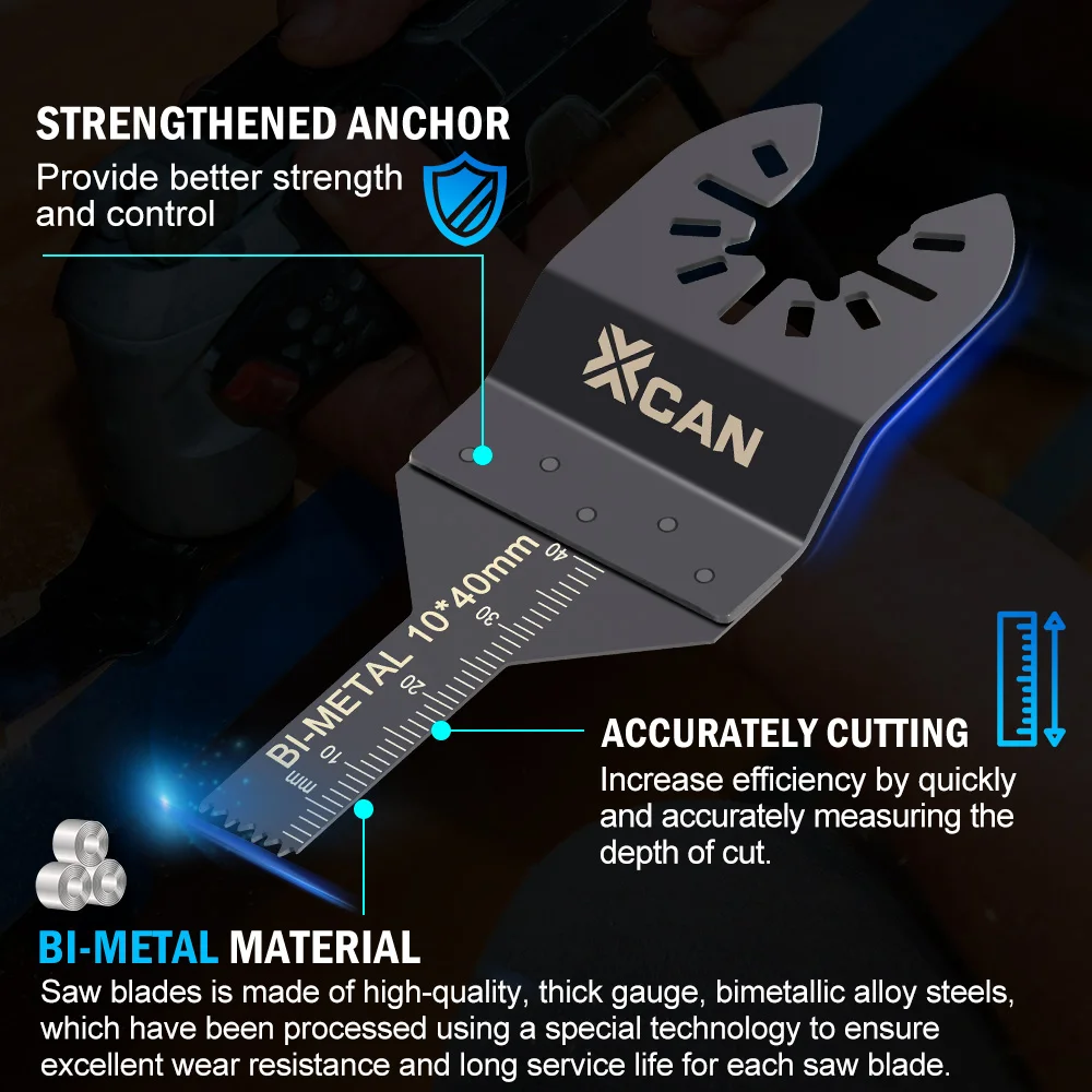 CMCP 1/2/5/10pcs Multi-Function Oscillating Saw Blade 10mm Bi-metal Precision Saw Blades Multitool Blades for Metal Wood Plastic