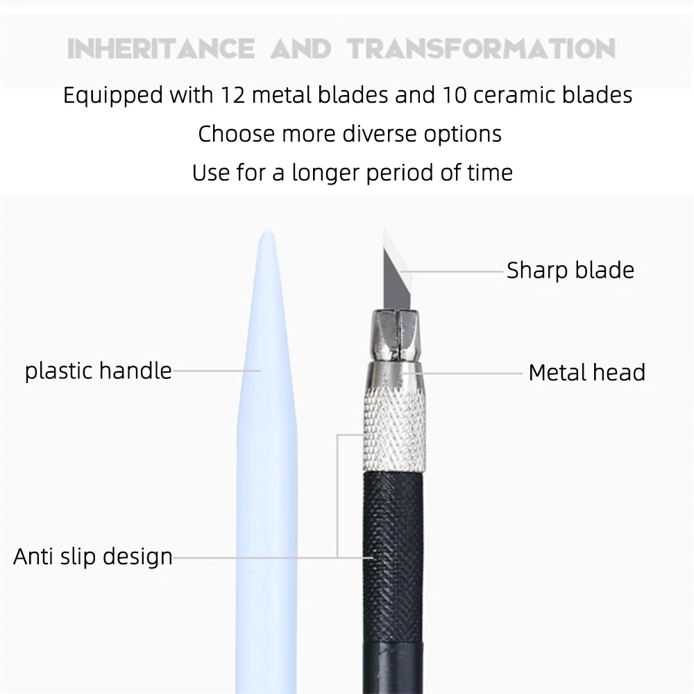 23Pcs Carving Knife Model Hand Account Pen Knife Ceramic Blade for Model Making Tool Knife Rubber Seal Cutting Mobile Phone Film