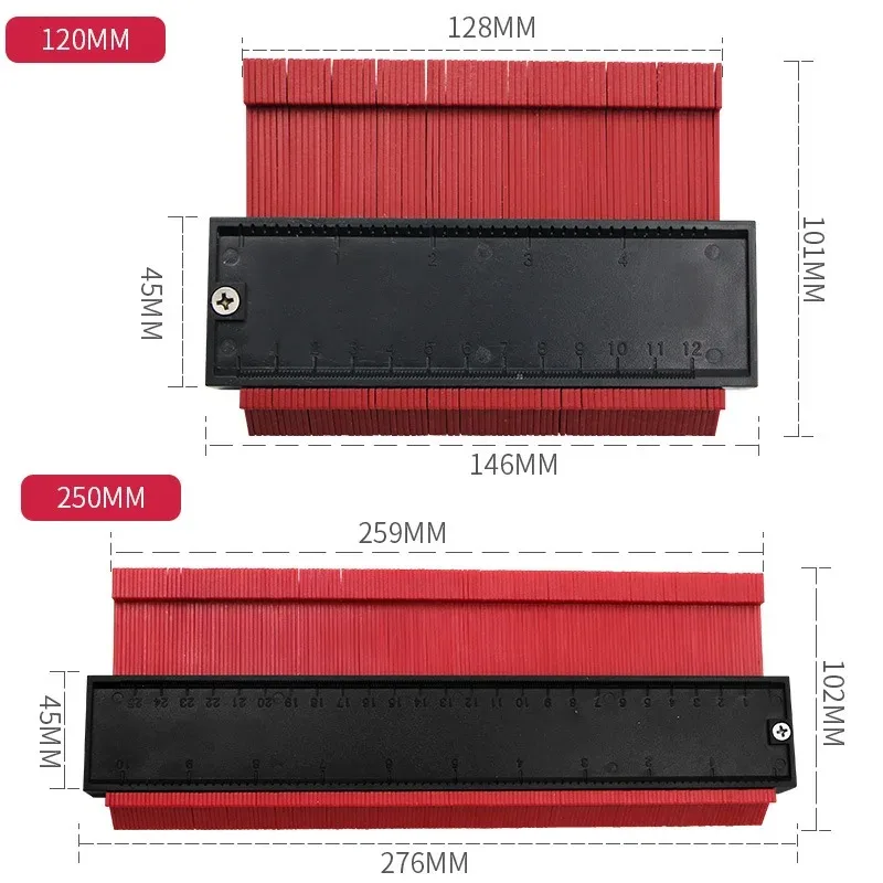 Profile Duplicator Contour Gauge for Woodworking Tiling Plastic Measuring Ruler Line Copier Ceramic Tile Cutting Template Tool