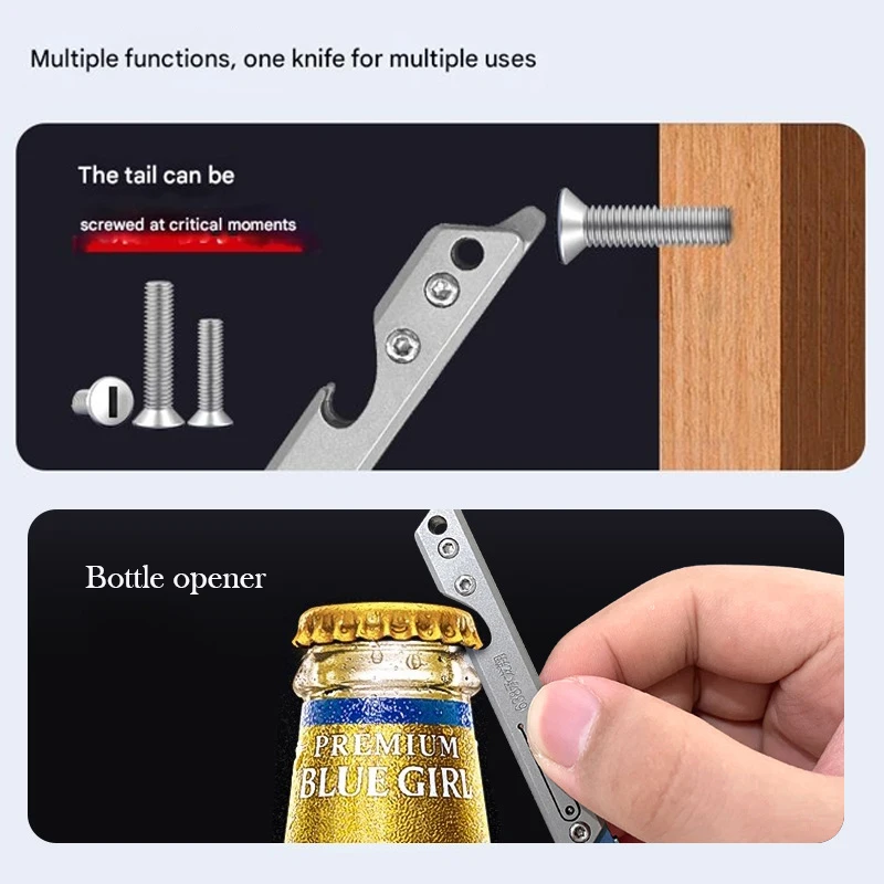 Stainless Steel Fast Open Scalpel MINI Folding Knife Outdoor Survival Camping Portable EDC Tool 10 Blade Free Bottle Opener