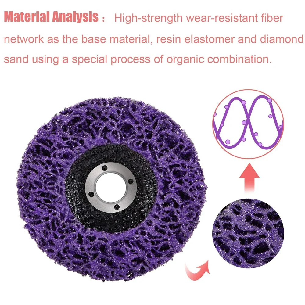 1-5 Pcs 100/115/125mm Coral Disc Poly Strip Disc Grinder Strip Disc Abrasive Wheel Paint Rust Removal Clean For Angle Grinder