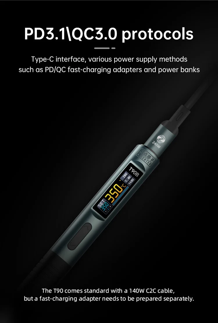 ALIENTEK T90B Soldering Iron T245/T210/T65 Series Optional T80 New Version Adjustable Temperature Welding Solder Tool
