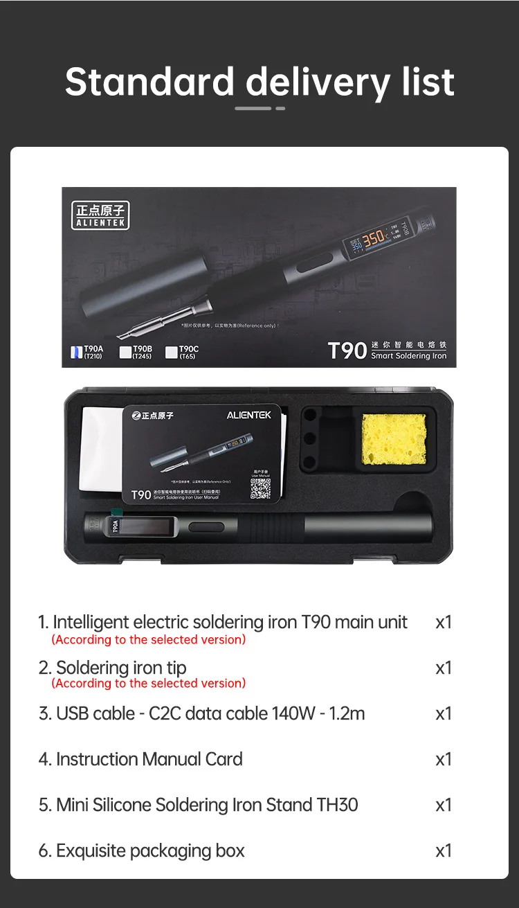 ALIENTEK T90B Soldering Iron T245/T210/T65 Series Optional T80 New Version Adjustable Temperature Welding Solder Tool
