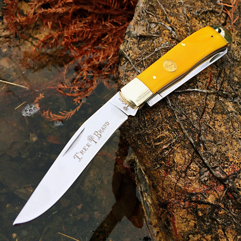 Classic Watchman Knife Bone Slip Joint Multi-Blade Folding Pocket Knives Traditional Design High-Quality Wood Handle