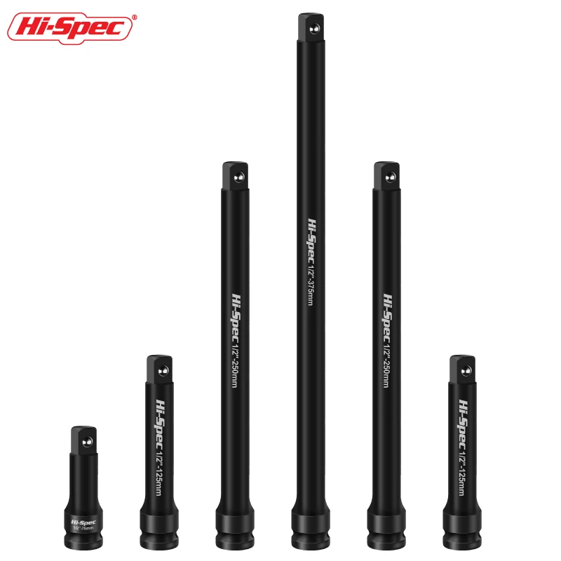 Hi-Spec Impact Socket Extension Bar Impact Socket Cr-V Steel With Lengths Of 3", 5", 10" 15"For Wrench Auto Repair