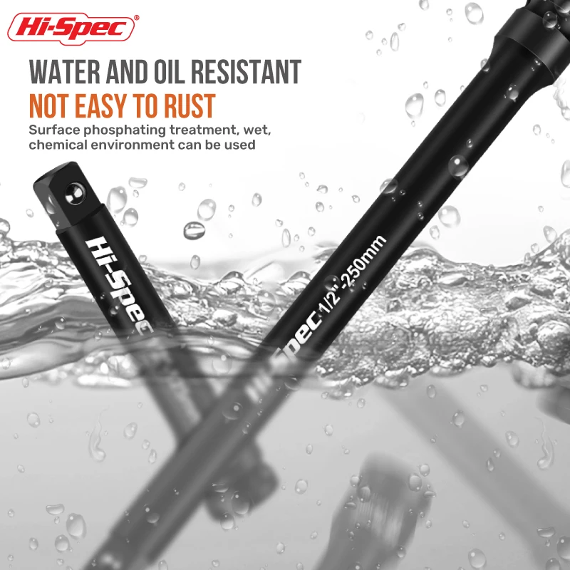 Hi-Spec Impact Socket Extension Bar Impact Socket Cr-V Steel With Lengths Of 3", 5", 10" 15"For Wrench Auto Repair