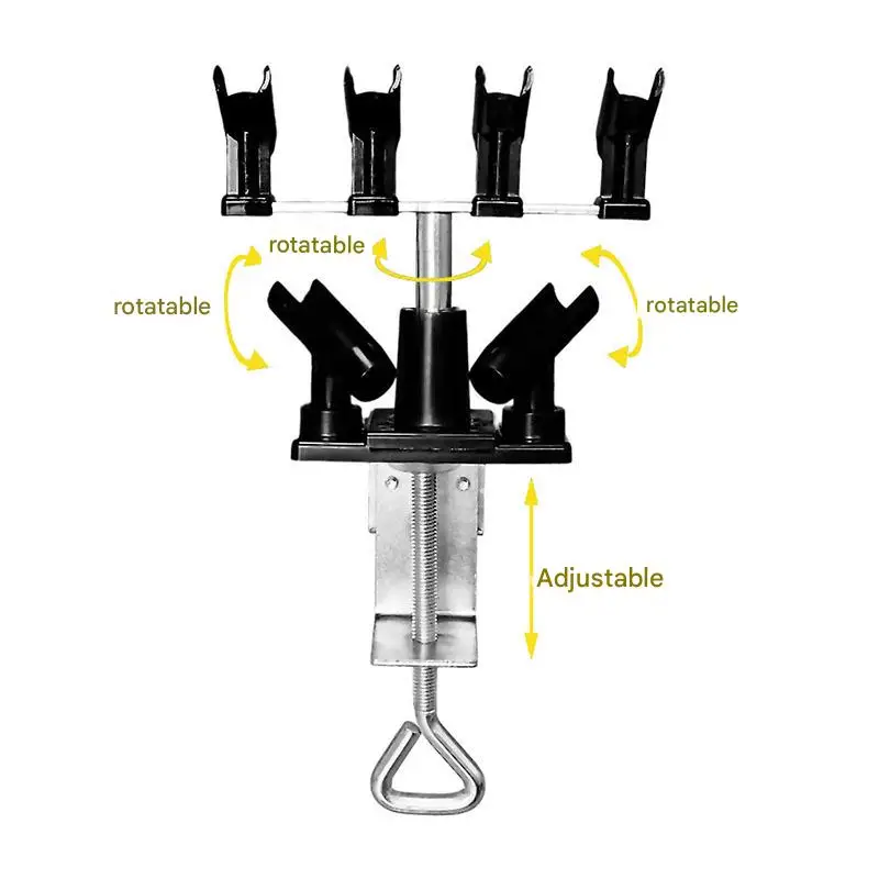 Nasedal Airbrush Holder Gravity Stand Kit for Air Brush Paint Spray Gun Holding 6 Clamp-On Mount Table Bench Station