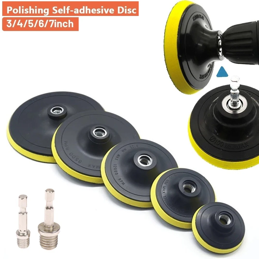 1PCS 3-7 Inch Backing Pad Polishing Plate With 10/14mm Thread Adapter Self Adhesives Polishing Plate Polisher Grinding Tools