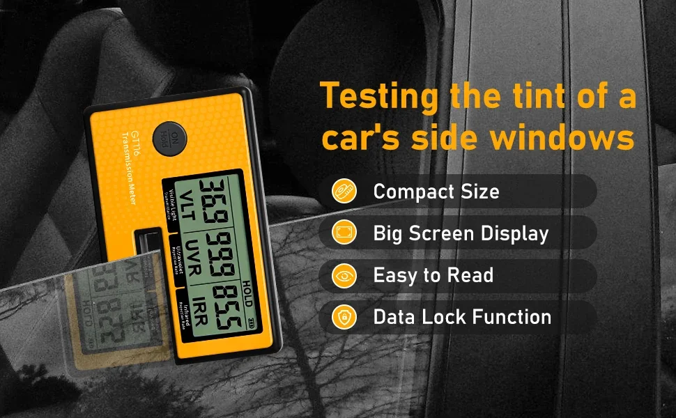 Portable Solar Film Car Transmission Window Tint Meter 3-in-1 VLT UV IR Rejection Tester Automatic Calibration Dropship GT116