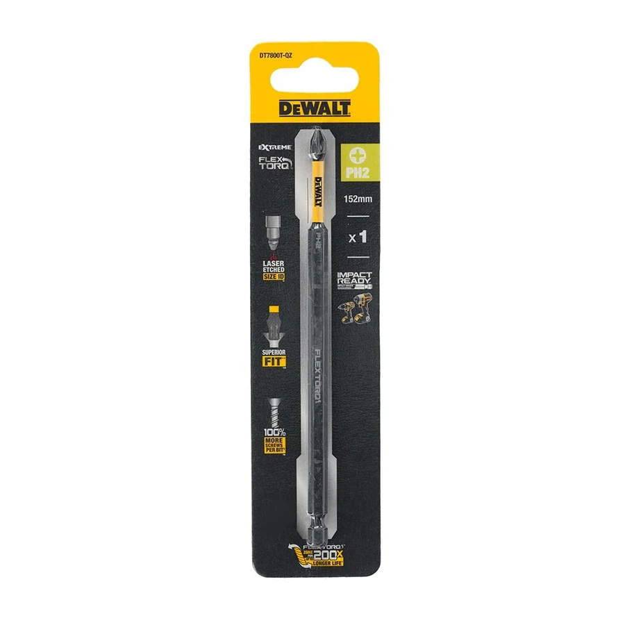 DEWALT 1/2/5/10PCS PH2 152mm Original Impact Screwdriver Bit High Hardness Electric Screwdrivers Drill Extended NO.DT7800T