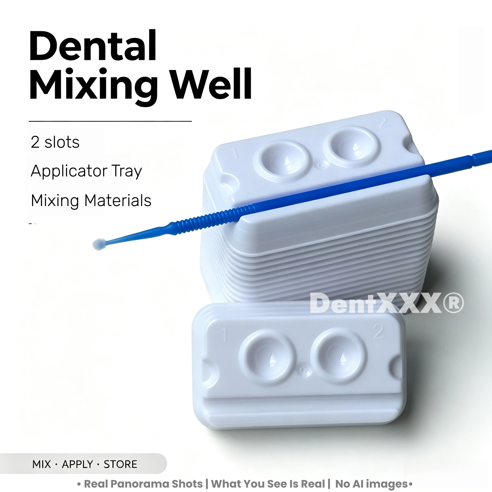 20/60/200PCS Disposable Mixing Wells, 2-Hole Mixing Applicator Trays, for Mixing Materials Pigment Cups Dental Plate Supplies