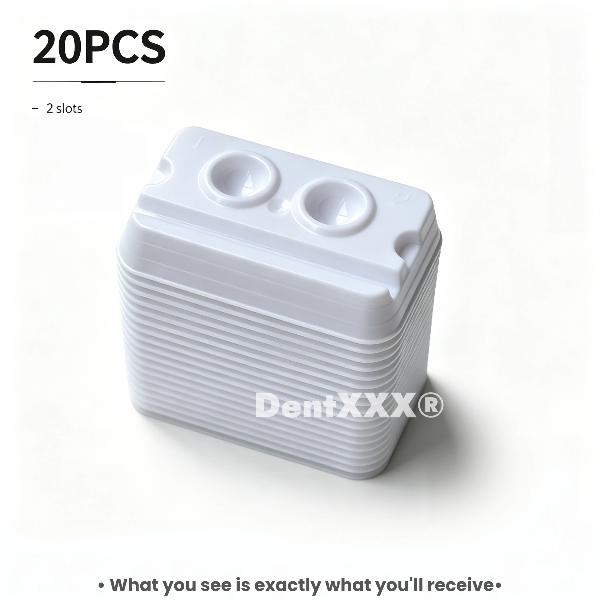 20/60/200PCS Disposable Mixing Wells, 2-Hole Mixing Applicator Trays, for Mixing Materials Pigment Cups Dental Plate Supplies