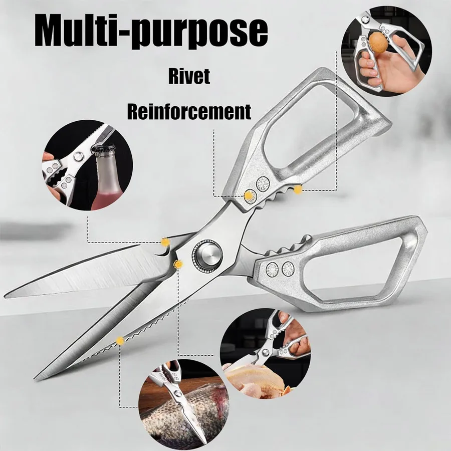 Kitchen scissors Multi-functional stainless steel household scissors for cutting chicken & fish special shears with Bone Cutter