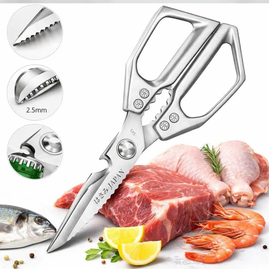 Kitchen scissors Multi-functional stainless steel household scissors for cutting chicken & fish special shears with Bone Cutter