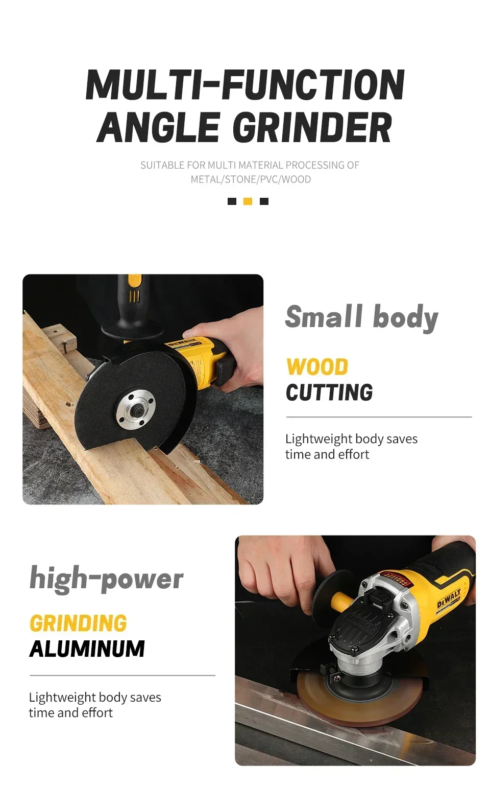 Dewalt DCG406 125MM Brushless Angle Grinder 9000RPM Cordless Cutting Machine Impact Polisher Machine Rechargeable Power Tool