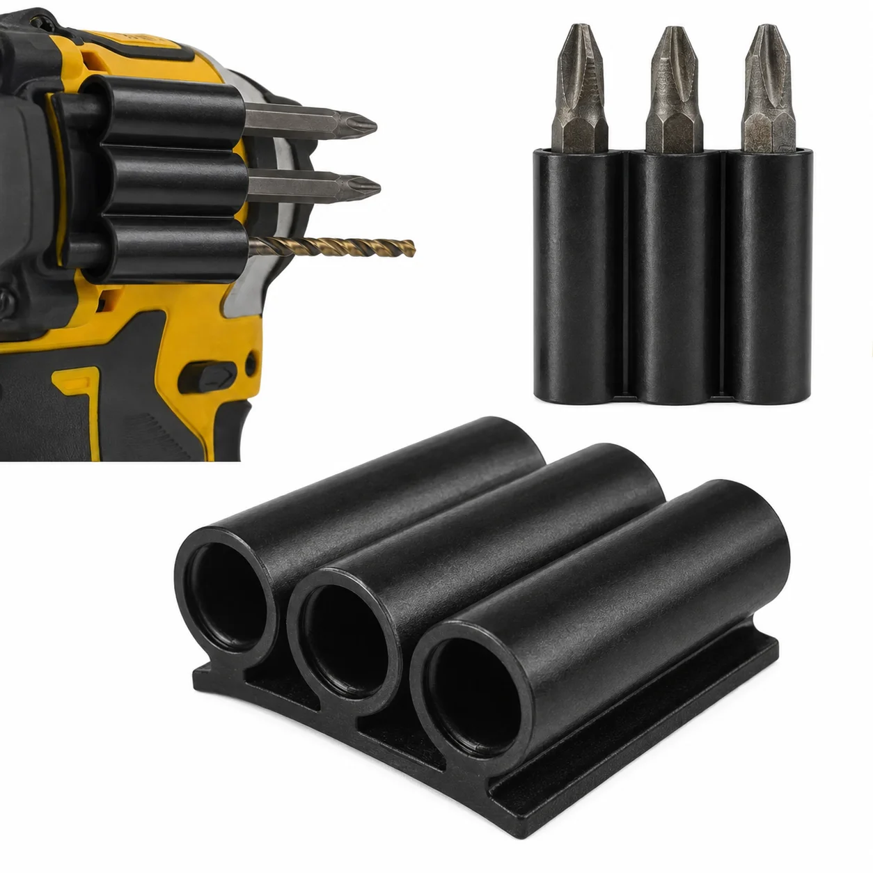 Quick Change Drill Bit Holder Side Mount Attachment for Power Drill Driver Tools Bits Storage 1Pcs