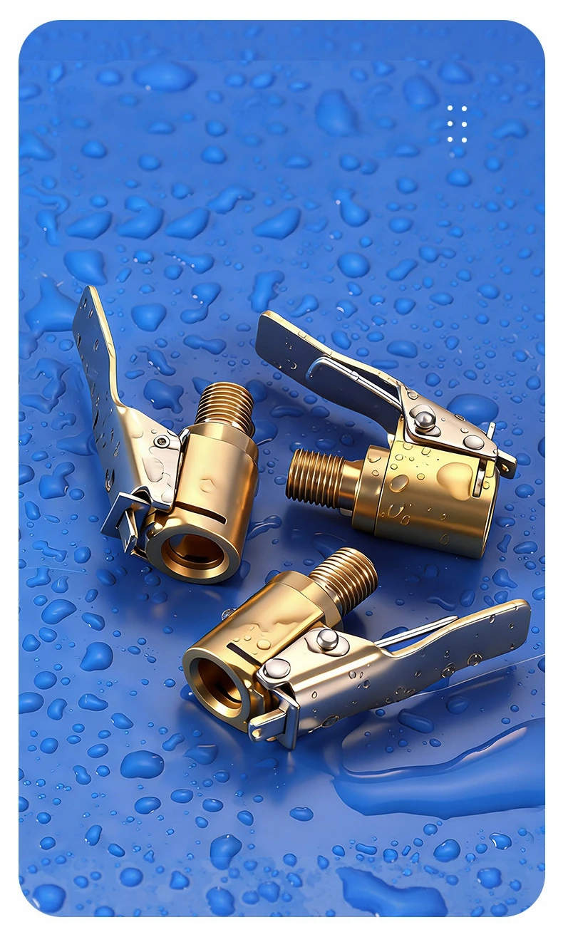 Locking Tire Air Chuck,Brass Tire Inflation Hose Adapter,Tire Nozzle With Tire Valve Threads,Unscrewed Connection Converted