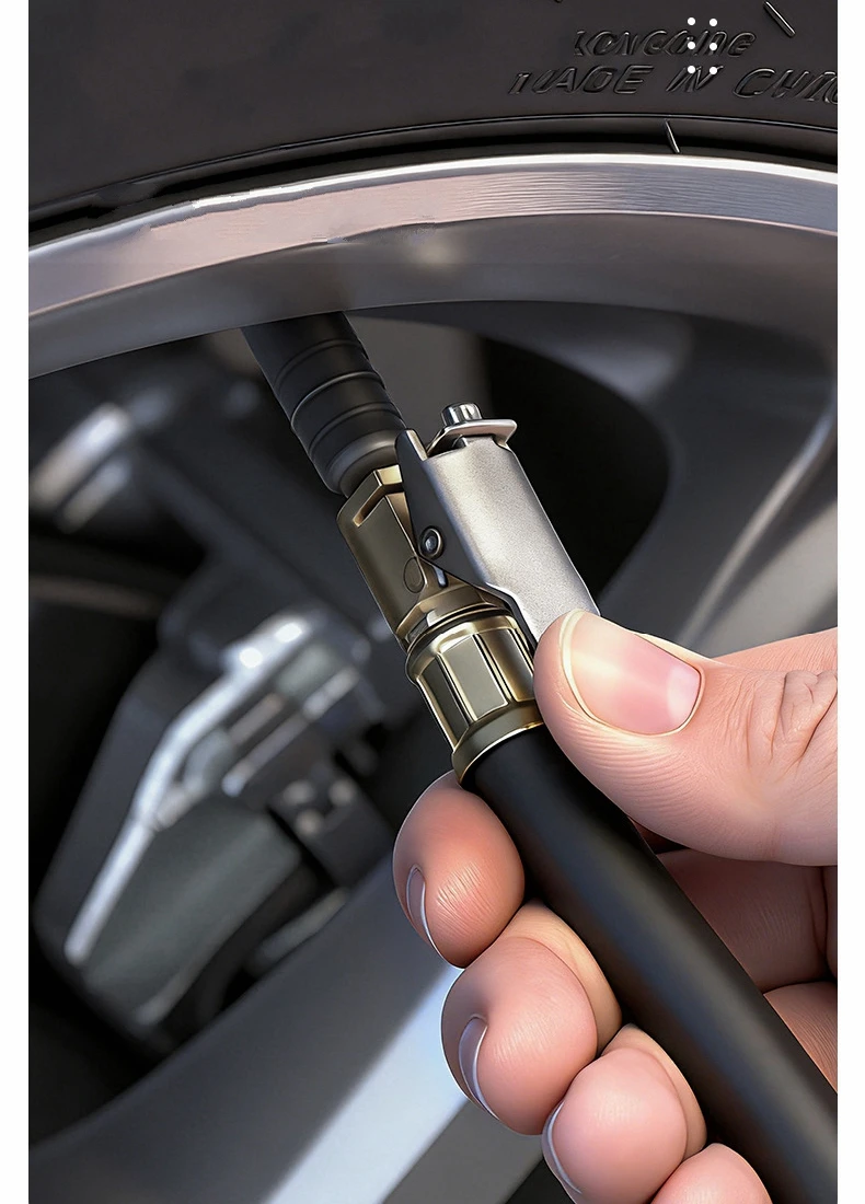 Locking Tire Air Chuck,Brass Tire Inflation Hose Adapter,Tire Nozzle With Tire Valve Threads,Unscrewed Connection Converted
