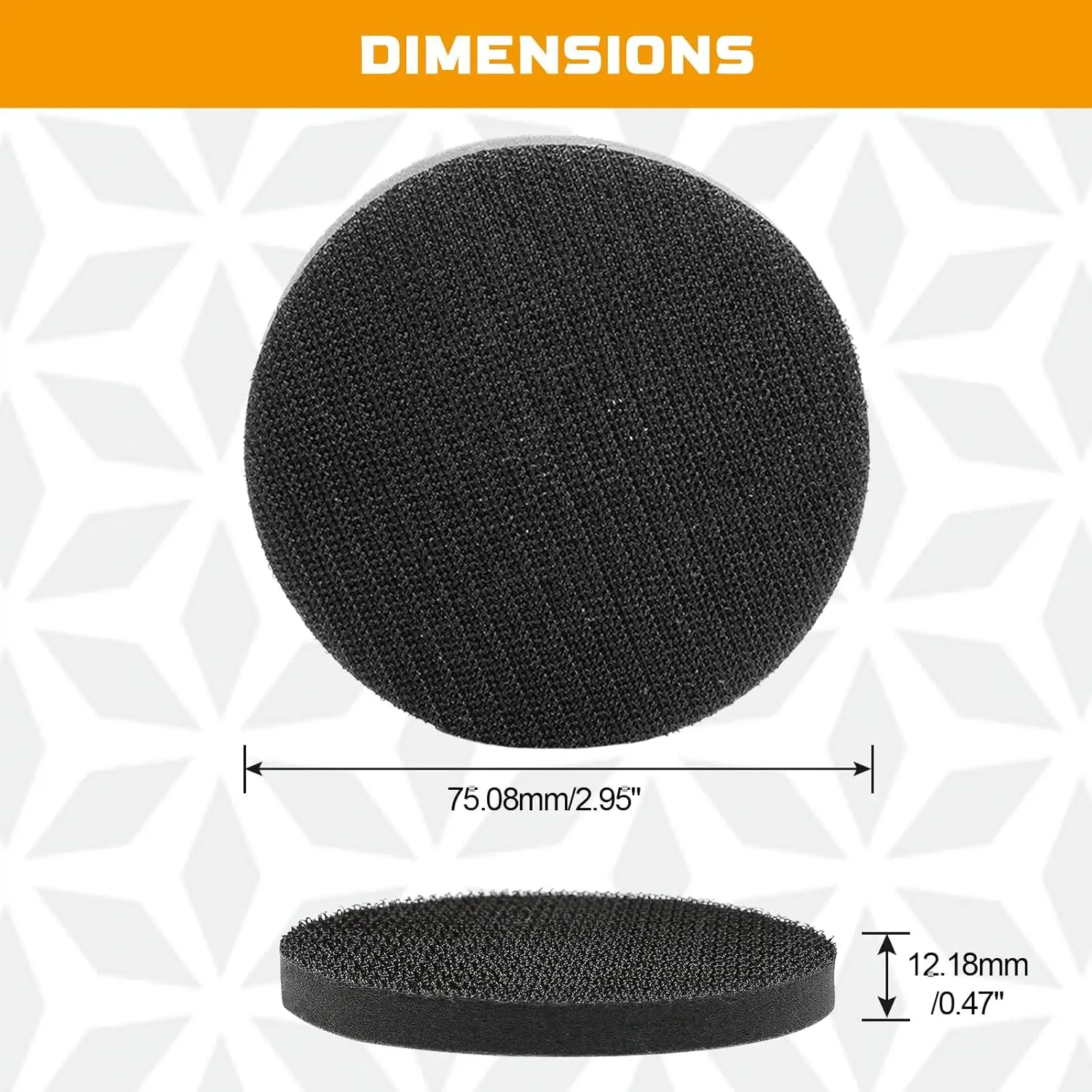 3Pk Hook & Loop Soft Foam Buffing Pads 3" (75mm) Sponge Cushion Backing Pad for Sanding Pad