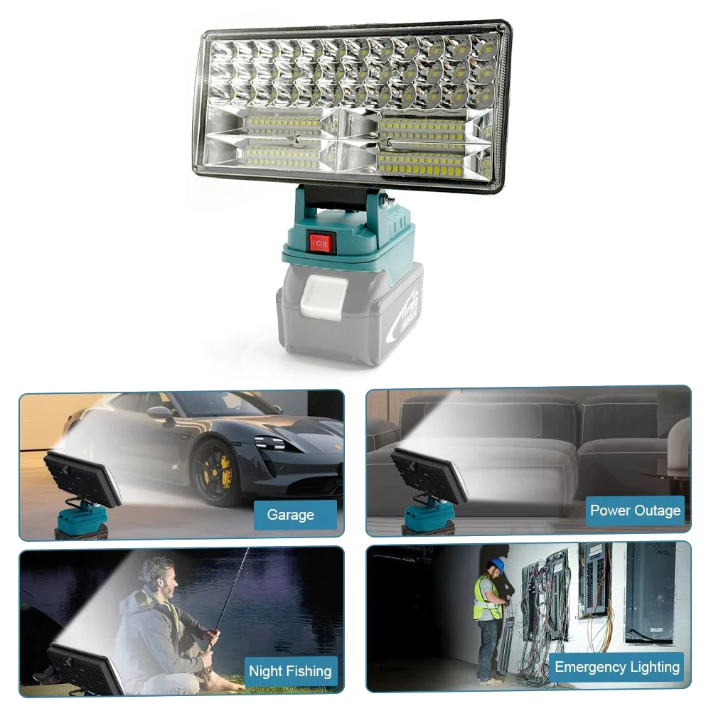 LED Work Lights for Makita 18V Lithium Battery Handheld Lamp Spotlights Flashlight Hand Lantern 2 USB Charger Power Tool Parts