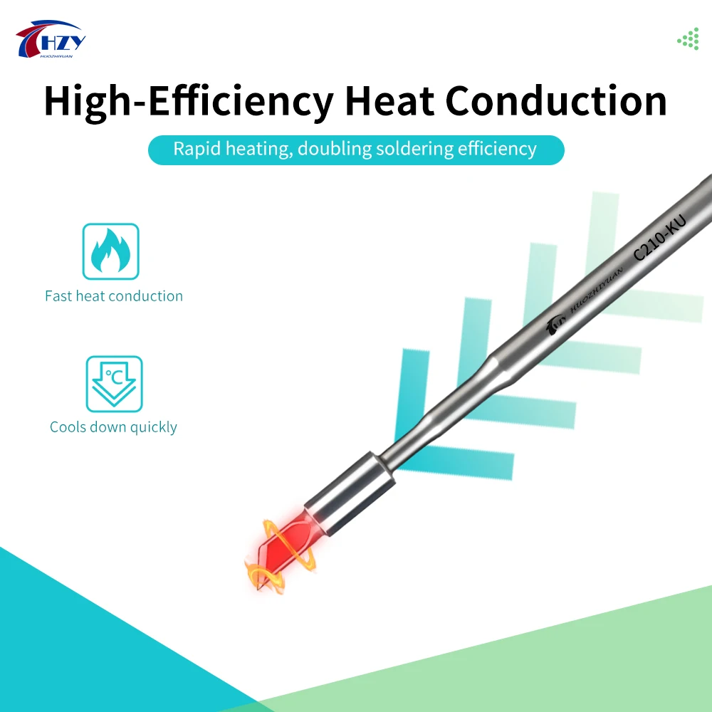 HZY C210 Series Soldering Iron Tips C210-K/SK/I/IS/D/C/B/S/KU/U Welding Iron Head for JBC Sugon T26 T26D T3602 Soldering Station