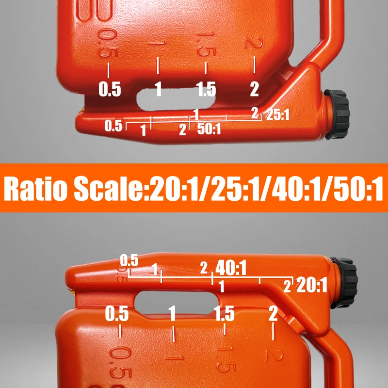 VARIEA-2.0L Dual-Port Two-Stroke Fuel Mixing Bottle, Engine Mixing Container, Fuel Ratios 20:1/25:1/40:1/50:1